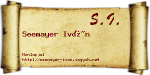 Seemayer Iván névjegykártya
